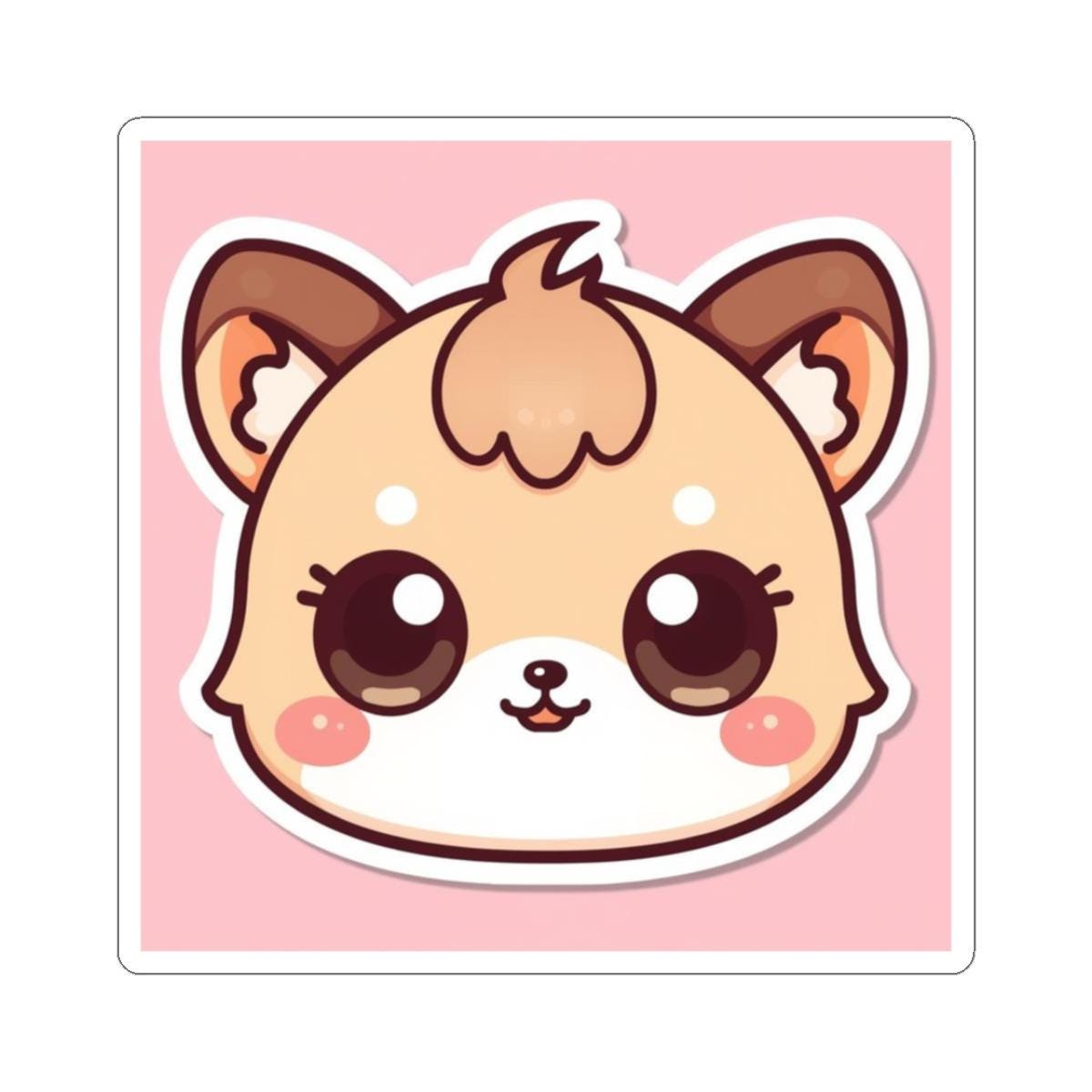 Vru Sticker Cute Kawaii Fox Face Sticker | Kiss-cut Sticker - Etsy