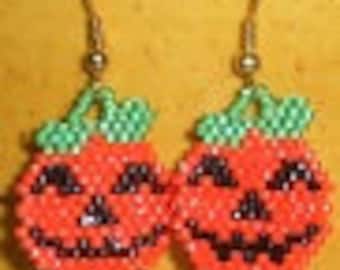 MOTIF DE PERLES pour Boucles d'oreilles ou breloque Citrouille