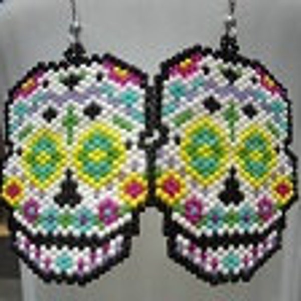 BEADING PATTERN SuGaR SkUll earring or pendant, for hand beaded earrings