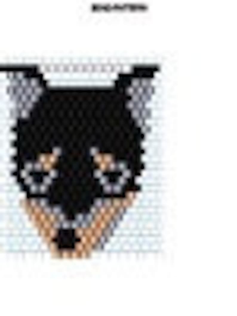 BEADING PATTERN black and tan dog for earrings or charm image 2