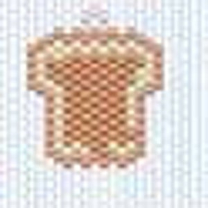 May include: A small, brown t-shirt with a white outline. The t-shirt is made of a soft, textured fabric.