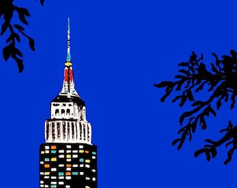 Empire State Building, New York, NY - Inktober 2019 Travel series, posca markers - art print