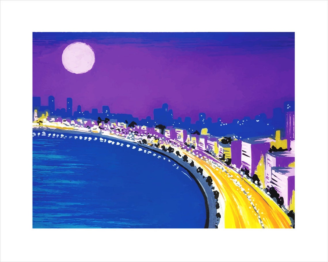 Queen's Necklace, Marine Drive, Mumbai, India Inktober 2019 Travel