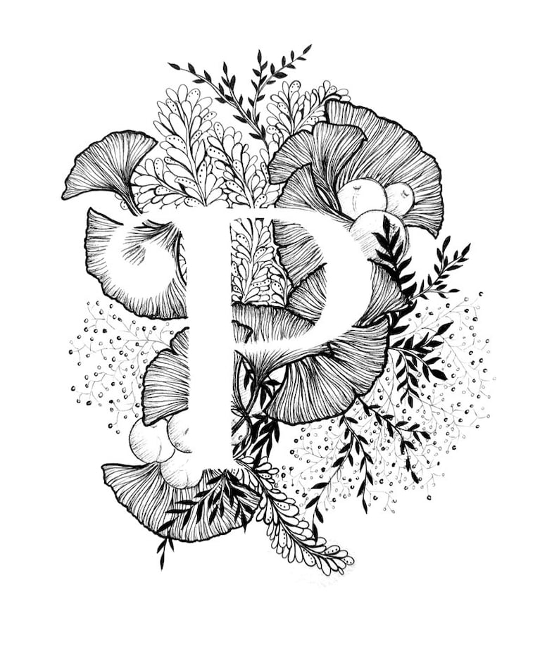 Lettre P print Alphabet calligraphie typographie Etsy