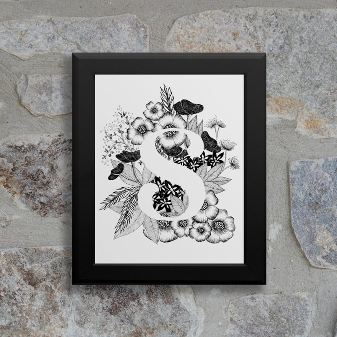 letter-s-print-alphabet-calligraphy-typography-monogram-flowers