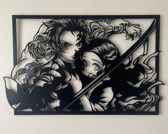 Arte mural de metal de anime