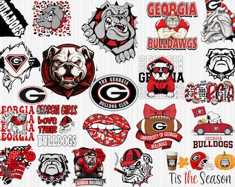 Bundle of 23 Georgia bulldogs png set, bulldogs digital art png, game day wall decor png, american football png, game day png football png