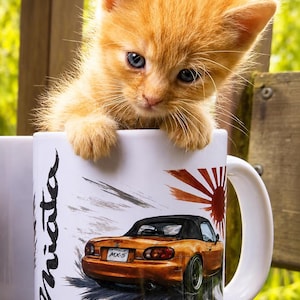 Mazda MX-5 NB Miata Mug – Personalized JDM Gift • Custom Text & Color • Unique Front/Back