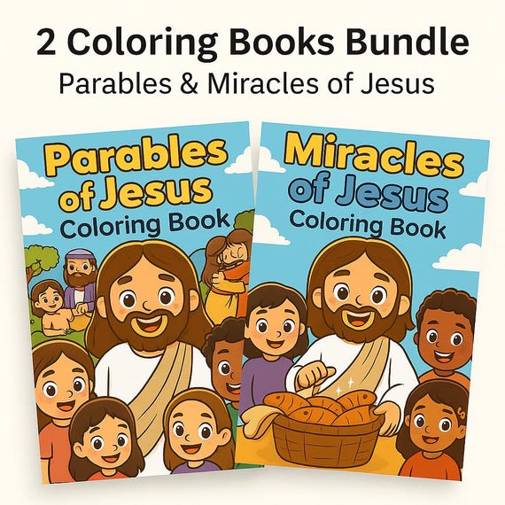 Parables and Miracles of Jesus Coloring Book Bundle (Digital Download)