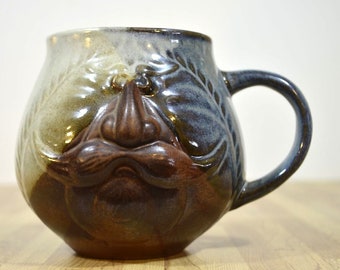 Vintage Pottery Craft USA Extra Large Man Face Coffee Mug