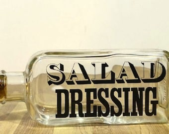 Vintage Clear Glass Salad Dressing Bottle Wheaton Industries Glass Company