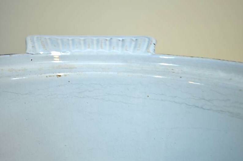 Vintage Cast Iron Enamel Ware Blue Dru Holland 2 12 Quart Covered Casserole Size 24