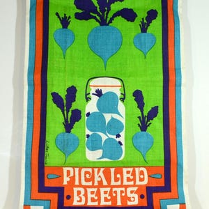Rare Vintage Luther Travis Artist for Fallani and Cohn All Linen Tea Towel