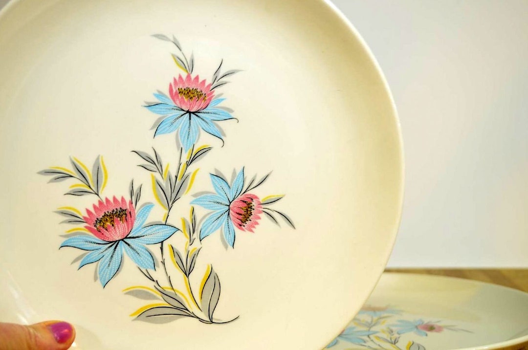 Vintage Steubenville Pottery Co. Fairlane Pattern Ceramic Dinner Plates