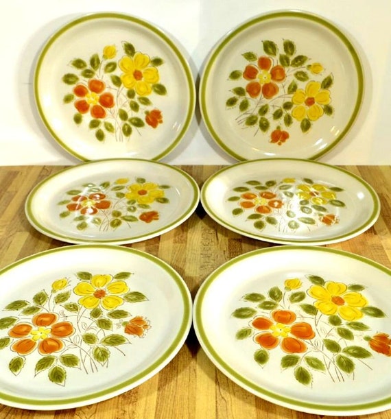 6 assiettes plates +plat creux + saucière Grés Niderviller Fauve Vintage - Arts de la table