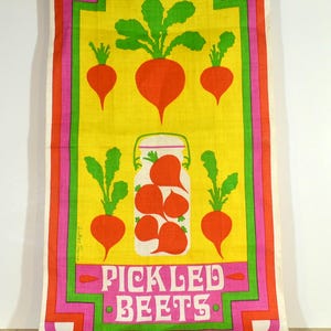 Rare Vintage Luther Travis Artist for Fallani and Cohn All Linen Tea Towel