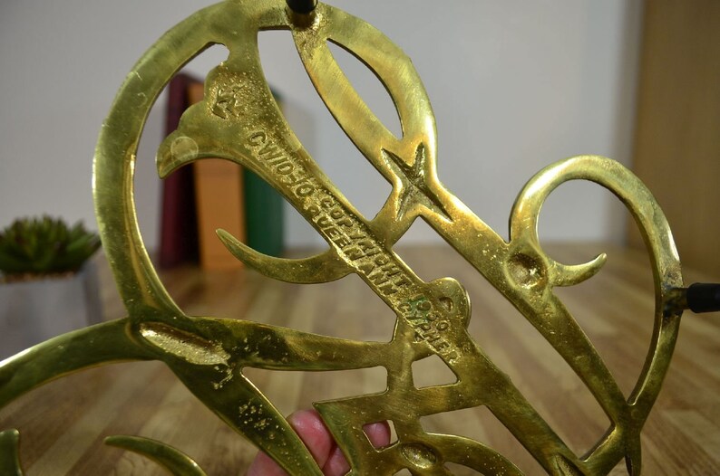 Solid Brass Trivet 1950's Queen Ann Cypher of Williamsburg Etsy