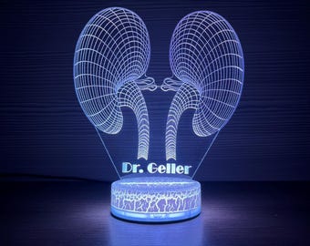 腎臓専門医へのギフト パーソナライズされた腎臓ライト 腎臓ランプ LEDランプ 3Dナイトランプ 3Dナイトライト 子供用ライト 3DイリュージョンLEDランプ