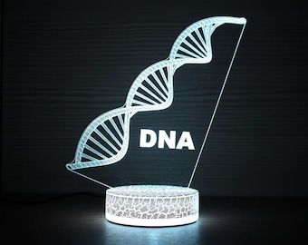 Cadeau pour généticien Lampe ADN Cadeau généticien Lampe ADN lumière génétique Lampe LED Lampe de nuit 3D Veilleuse 3D Lampe LED illusion 3D
