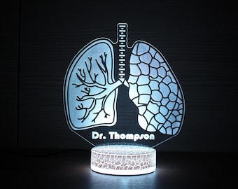 Gift For Pulmonologist 3D Lungs Light Lungs Led Lamp Lungs Gift Lungs Light 3D Night Lamp 3D Night Light Children Light 3D Illusion
