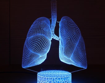呼吸器科医へのギフト 3D 肺ライト 肺 LED ランプ 肺ギフト 肺ライト 3D ナイトランプ 3D ナイトライト 子供用ライト 3D イリュージョン