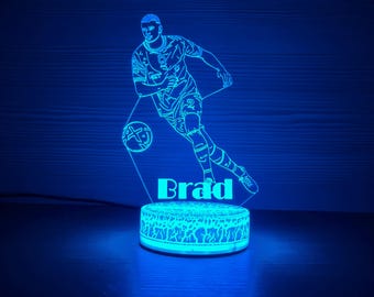 Erling Haaland Manchester City Fan Gift For Soccer Player Erling Haaland 3D Light Haaland Fan Gift 3D Night Lamp 3D Night Light Gift Idea