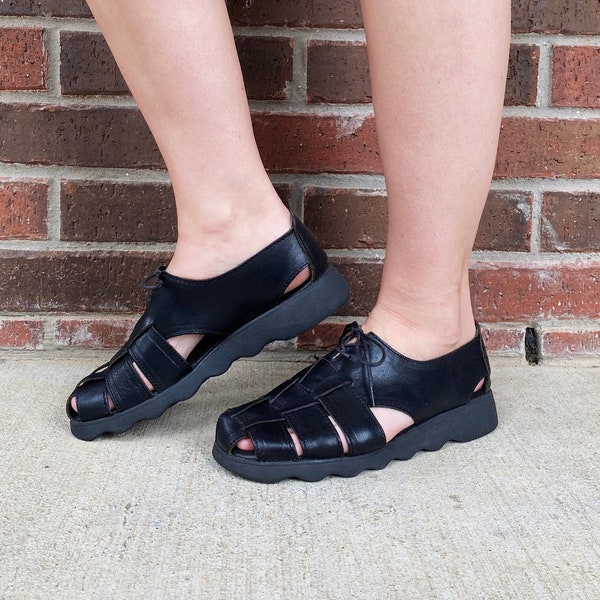 80's lace up jelly sandals