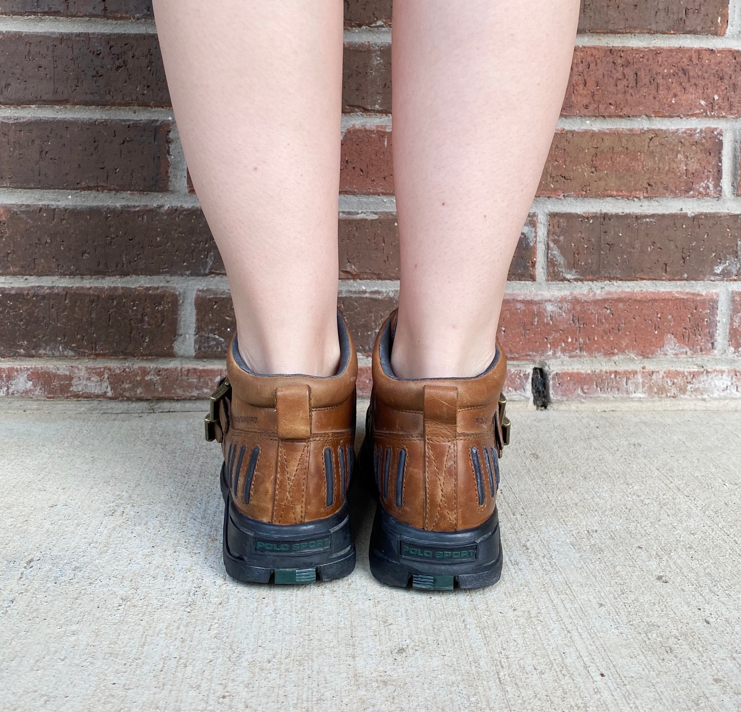 Size 7.5 Vintage Y2k POLO Sport ANKLE BOOTS Ralph Lauren Brown Leather Chunky Ankle Zip up Buckle Heels Winter Boots Monster Cyber Preppy 38 Etsy UK
