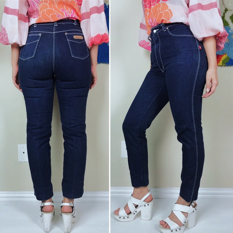 Vintage 70s/80s BRAXTON High Waisted JEANS Small/27/28 Tall - Etsy
