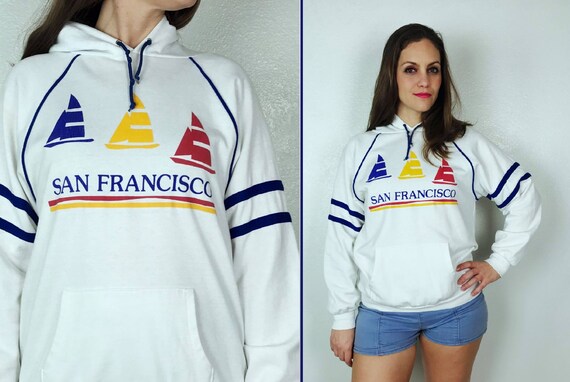 vintage 80s SAN FRANCISCO Hooded SWEATSHIRT med/lg