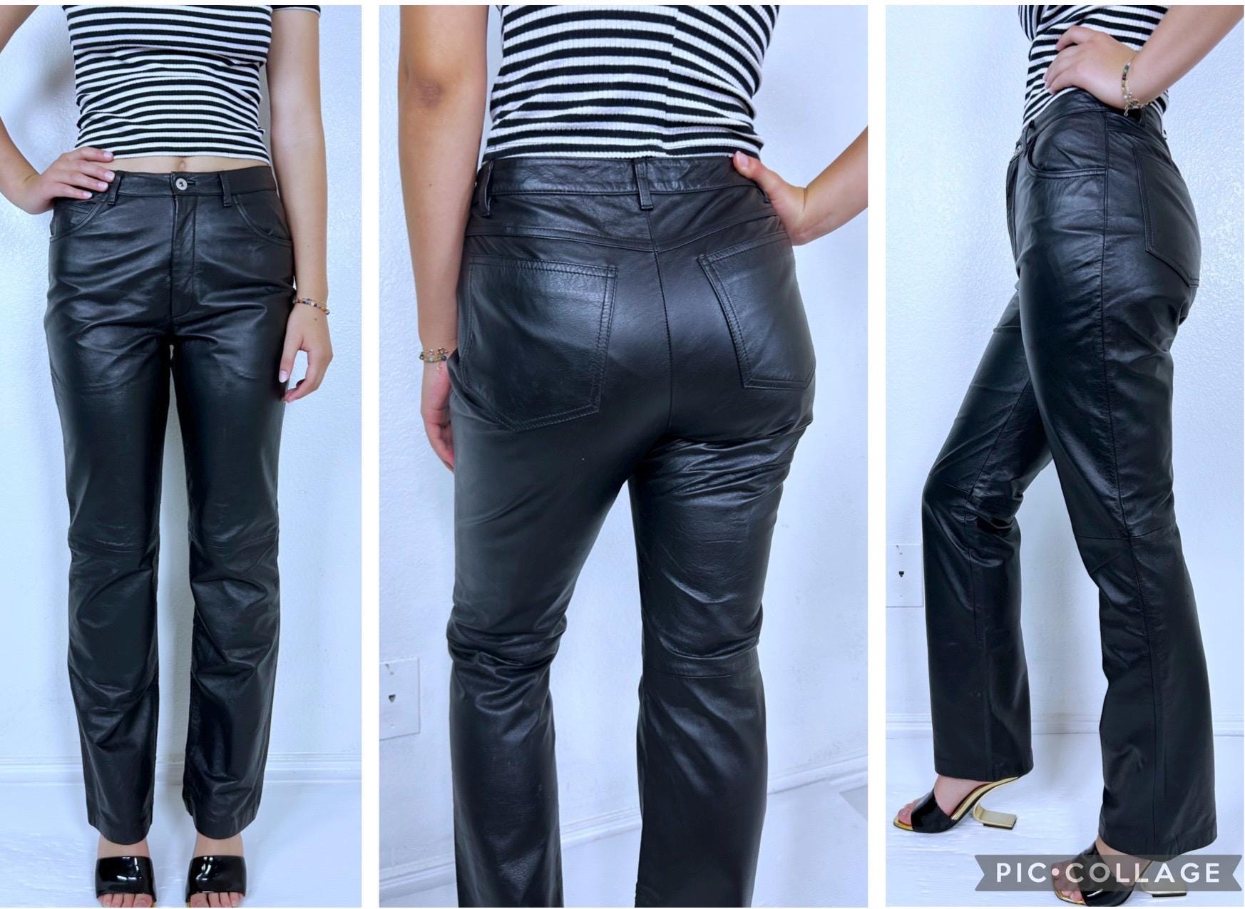 2000s Leather Pants - Etsy