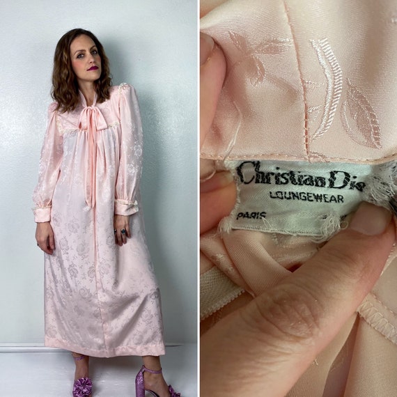 vintage 80s Pastel Pink CHRISTIAN DIOR neck tie R… - image 9