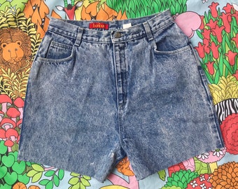 vintage 80s/90s Bonjour ACID WASH Denim Cut Off SHORTS medium/28 summer shorts 90s shorts high waisted vintage mom jeans retro festival boho