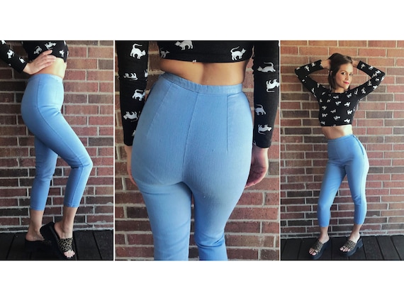 vintage 50s Cropped CIGARETTE PANTS high waisted P