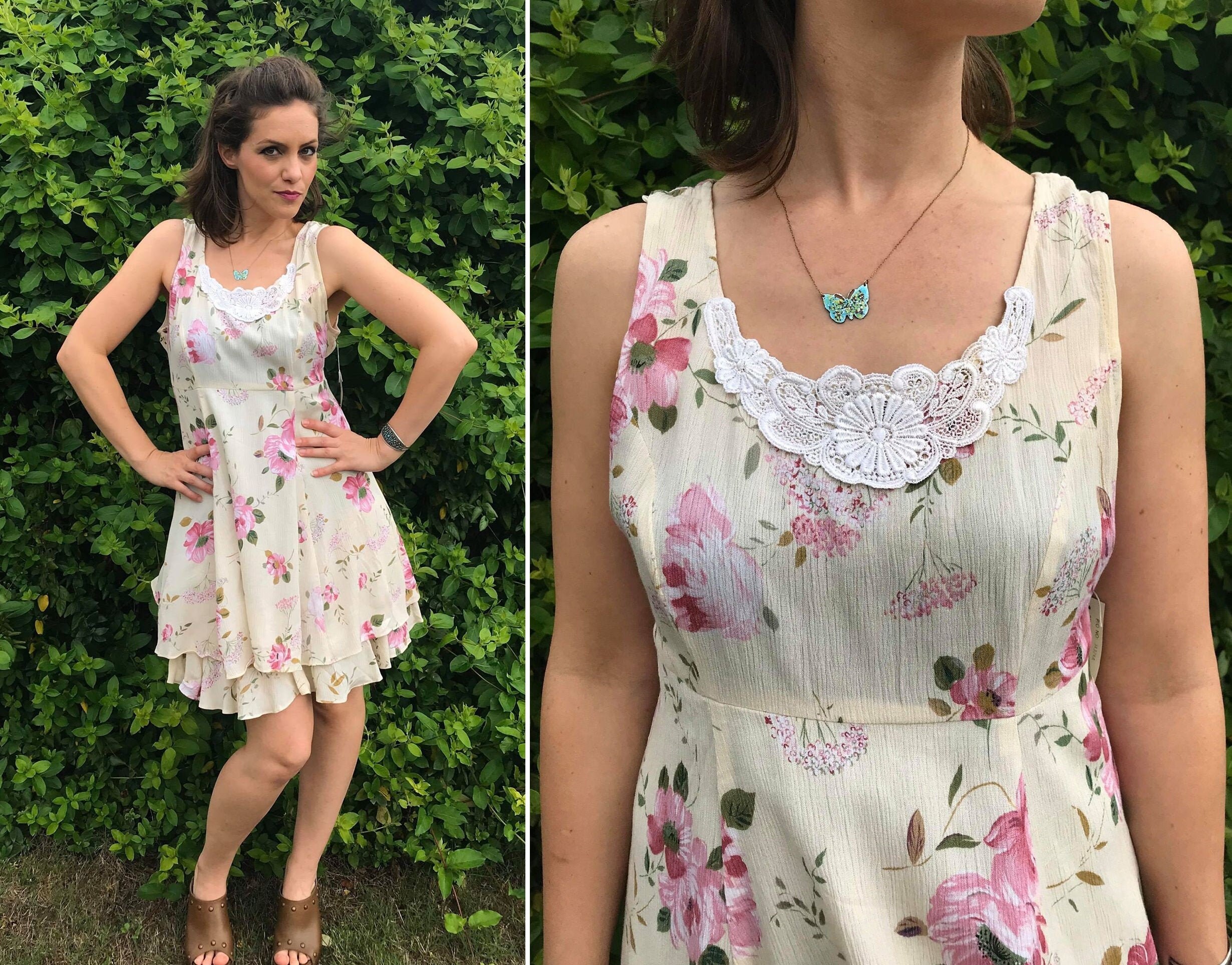 open lace back dress handmade fairy grunge dress