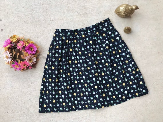 vintage 90s FLOWER POWER Navy Blue SKORT Med/Larg… - image 5