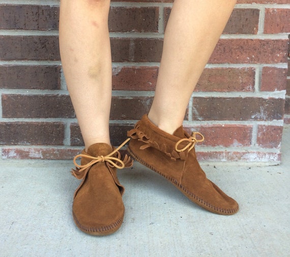 vintage 80s brown MINNETONKA suede leather FRINGE