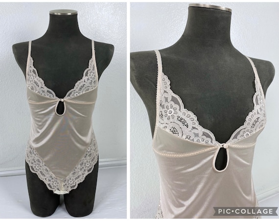 Vintage 70s KEYHOLE BEIGE TEDDY Xs/s Snap Crotch Petite Sexy Valentines Day  Pinup Vintage 70s Lingerie Boudoir Vintage Loungewear Sheer Lace - Etsy