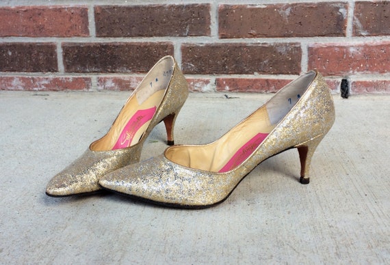 vintage 50s Elsa SCHIAPARELLI gold+silver glitter