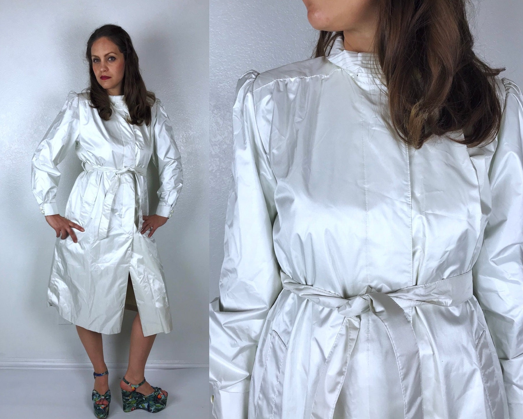 White pvc trench coat cheap