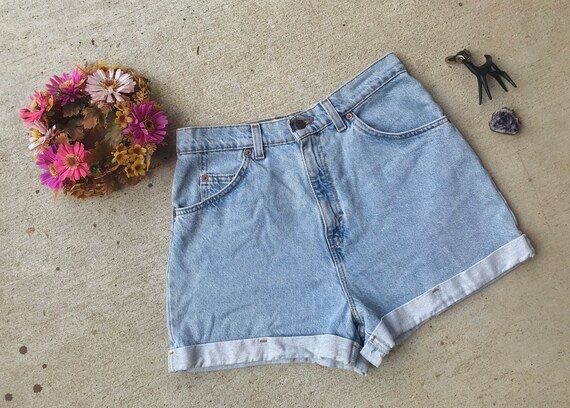 90s High Rise Shorts Faded Denim Vintage Jay Jacobs High Waisted Small 29