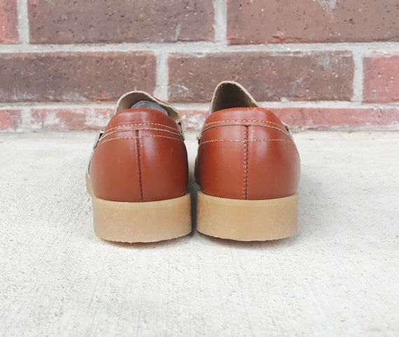 vintage 70s DEADSTOCK Brown Leather PENNY LOAFERS… - image 8