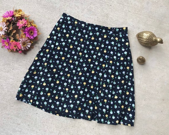 vintage 90s FLOWER POWER Navy Blue SKORT Med/Larg… - image 7