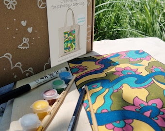Paint Your Own Tote Bag Kit Calm | DIY Craft Kit for Adults