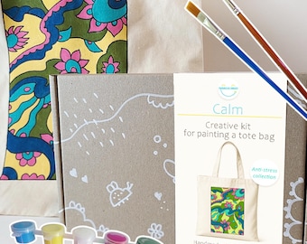 Paint Your Own Tote Bag Kit Calm | DIY Craft Kit for Adults