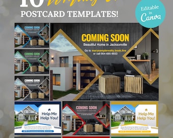 Próximamente: postales, postales agrícolas para agentes inmobiliarios, postales inmobiliarias editables, plantillas de Canva, marketing por correo, plantillas inmobiliarias