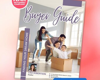 Guía para compradores de bienes raíces, Guía para compradores y vendedores, Plantilla de guía para compradores, Guía para compradores de bienes raíces, Presentación para compradores de bienes raíces, Canva