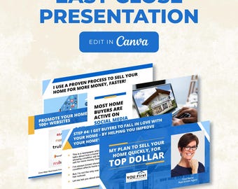Presentación de propiedades, Presentación de propiedades para agentes inmobiliarios, Paquete previo a la publicación, Plantillas de Canva para bienes raíces