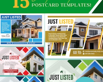 Paquete de postales inmobiliarias, postales inmobiliarias modernas, postales recién publicadas, plantilla de Canva, postal agrícola para agentes inmobiliarios, marketing por correo