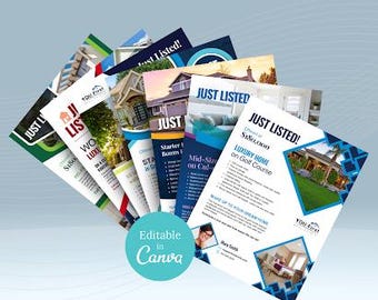 Plantilla de recién listado, folleto inmobiliario, folleto para agente inmobiliario, folletos inmobiliarios, agricultura inmobiliaria, folleto de presentación inmobiliaria